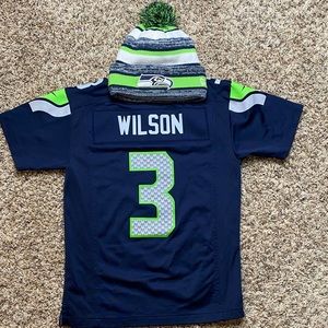 Nike Seahawks Russell Wilson Jersey and Beanie